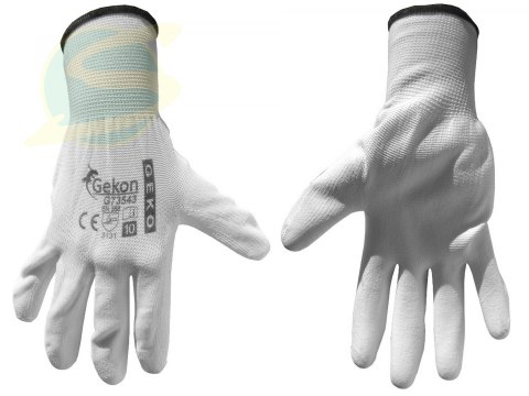 Rękawice ochronne GEKO r.10/białe/(12/300)