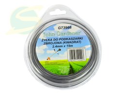 Żyłka do podkaszarki zbrojona (kwadrat) 2,4mmx15m (80)