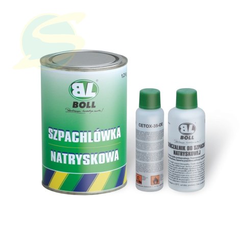 Szpachlówka Natryskowa, Zestaw Szpachlówka Poliestrowa 1150g / Utwardzacz 50ml / Rozcieńczalnik 80ml