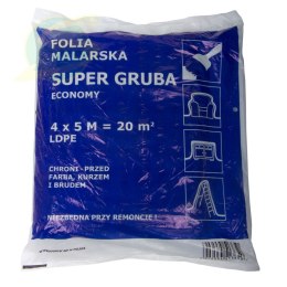 Folia Malarska Hdpe 4x5m, Cienka (Grubość: Ok.7 Mikro-M)