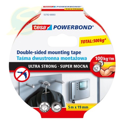 Taśma Montaż.Powerbond Super Mocna 5.0m:19mm [Opis Cz/Sk, Bez Pl]