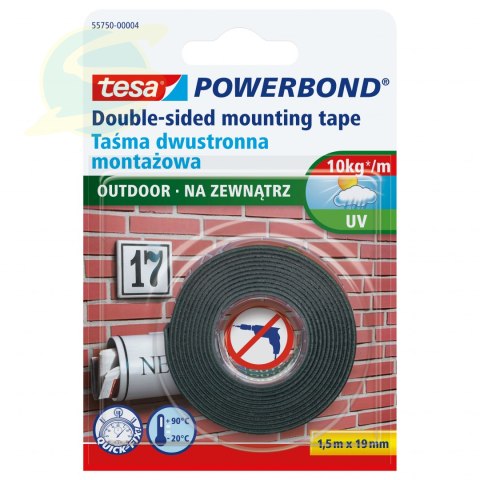 Taśma Montażowa Powerbond Na Zew.1,5m:19mm (Do 1kg Na 10cm)