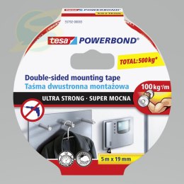 Taśma Montażowa Powerbond Wew.Zew.5.0m:19mm (S.Moc.Do 10kg Na 10cm)