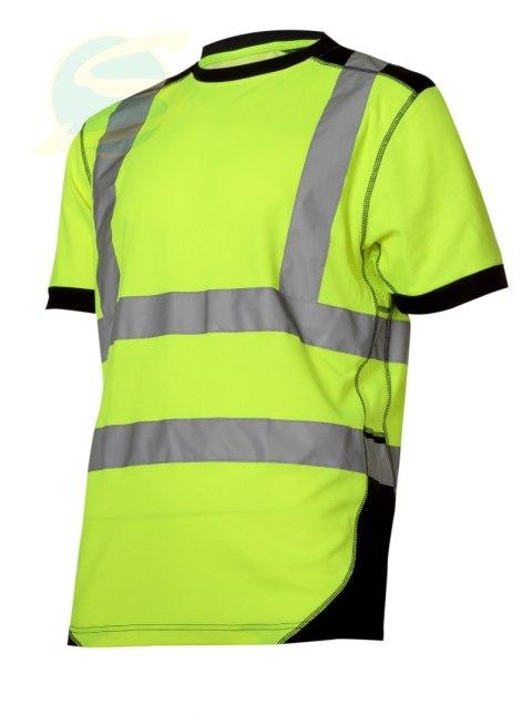 Koszulka T-Shirt Ostrzegawcza, Żółto-Czarna, Xl, Ce, Lahti