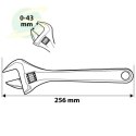 Klucz nastawny 256 mm, zakres 0-43 mm