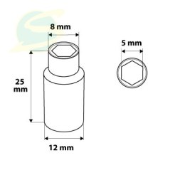 Nasadka sześciokątna 1/4, 5 mm, superlock