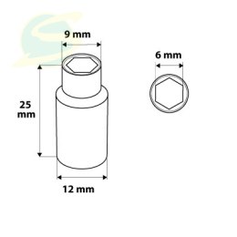 Nasadka sześciokątna 1/4, 6 mm, superlock