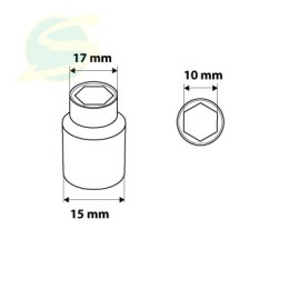 Nasadka sześciokątna 3/8, 10 mm