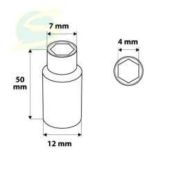 Nasadka sześciokątna długa 1/4, 4 mm, superlock