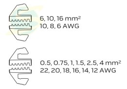 Szczypce do zacisk końc tulej 0.5-16mm2 (22-6 AWG)