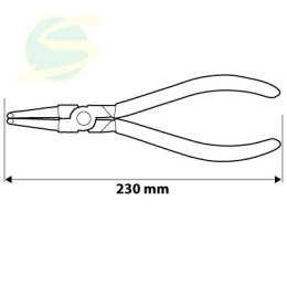 Szczypce segera do pierścieni osadczych 230 mm, wewnętrzne, wygięte