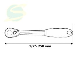 Grzechotka odgięta 1/2, 250 mm