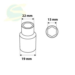 Nasadka sześciokątna 1/2, 13 mm