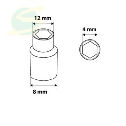 Nasadka sześciokątna 1/4, 4 mm