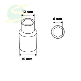 Nasadka sześciokątna 1/4, 6 mm