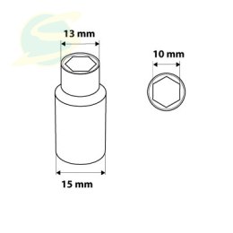 Nasadka sześciokątna długa 1/4, 10 mm