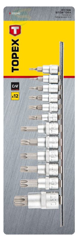 Bity Torx na nasadce 1/4 3/8 1/2 zest 12szt.