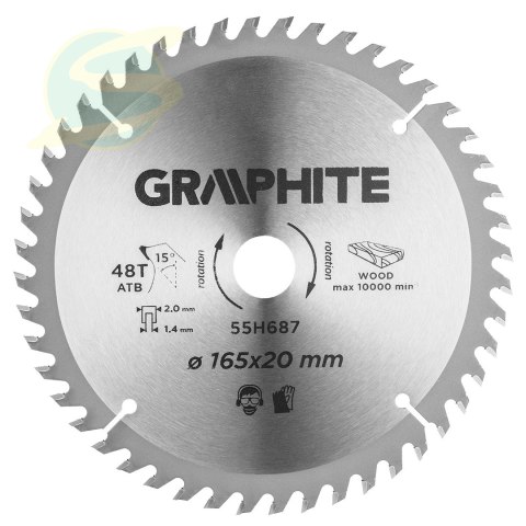 Tarcza do pilarki zagłębiarki wid 165x20mm 48 zęb