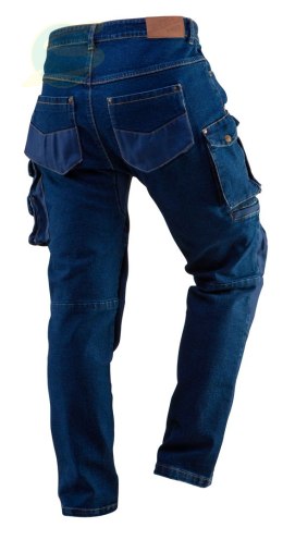 Spodnie robocze DENIM, wzm na kolanach, rozmiar XL