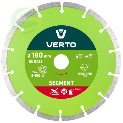 Tarcza diamentowa 180 x 22.2 mm, segmentowa