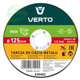 Tarcza tnąca do metalu 125 x 1.5 x 22.2 mm, INOX