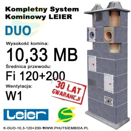 KOMIN DUO LEIER 1 WENTYLACJA 10,33MB FI120 + FI200