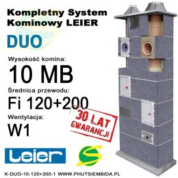 KOMIN DUO LEIER 1 WENTYLACJA 10MB FI120 + FI200