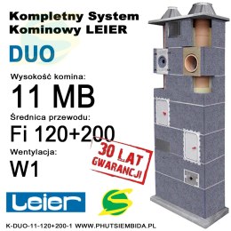 KOMIN DUO LEIER 1 WENTYLACJA 11MB FI120 + FI200