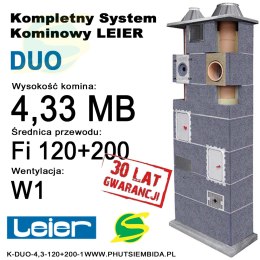 KOMIN DUO LEIER 1 WENTYLACJA 4,33MB FI120 + FI200