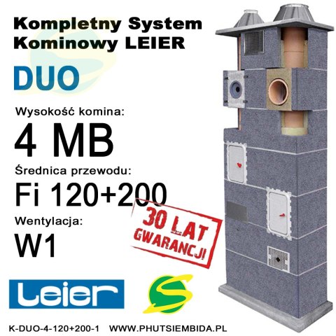 KOMIN DUO LEIER 1 WENTYLACJA 4MB FI120 + FI200