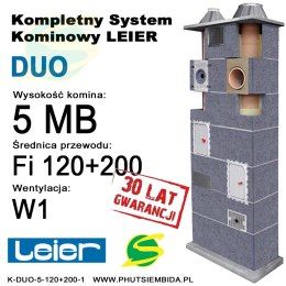 KOMIN DUO LEIER 1 WENTYLACJA 5MB FI120 + FI200