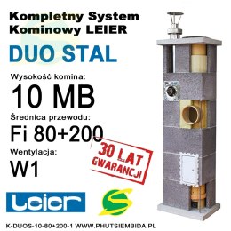 KOMIN DUO STAL LEIER 1 WENTYLACJA 10MB FI80+FI200