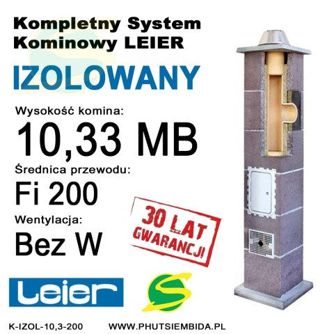 KOMIN IZOLOWANY LEIER 10,33MB FI200