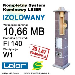 KOMIN IZOLOWANY LEIER 10,66MB FI140 1 WENTYLACJA