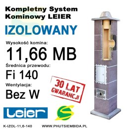 KOMIN IZOLOWANY LEIER 11,66MB FI140