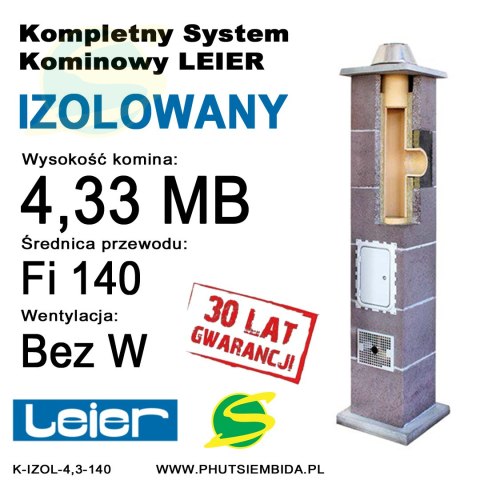 KOMIN IZOLOWANY LEIER 4,33MB FI140