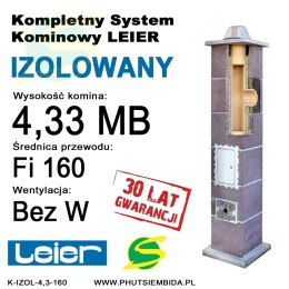 KOMIN IZOLOWANY LEIER 4,33MB FI160