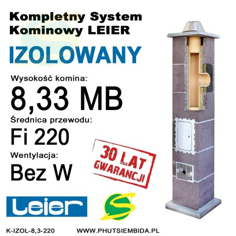 KOMIN IZOLOWANY LEIER 8,33MB FI220