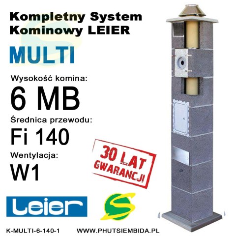 KOMIN MULTI 1 WENTYLACJA LEIER 6MB FI140