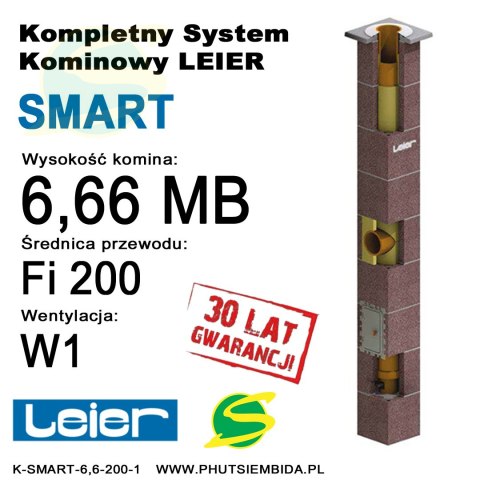 KOMIN SMART 1 WENTYLACJA LEIER 6,66MB FI200