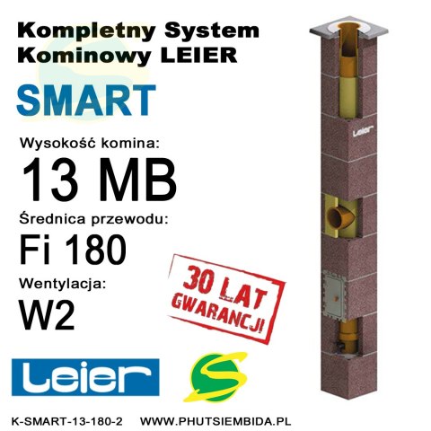 KOMIN SMART 2 WENTYLACJA LEIER 13MB FI180