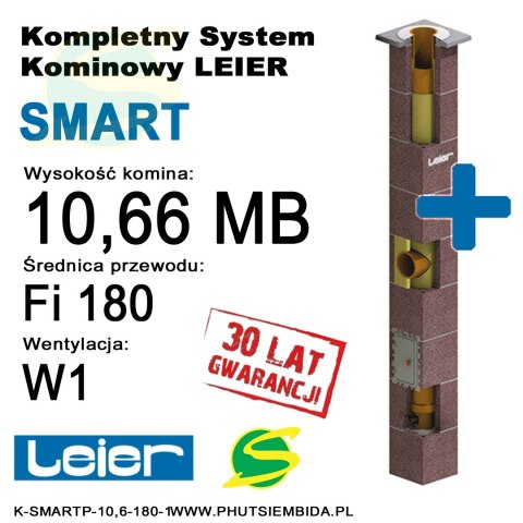 KOMIN SMART PLUS 1 WENTYLACJA LEIER 10,66MB FI180