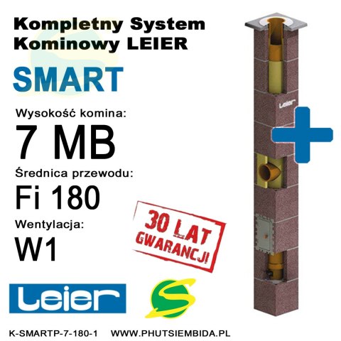 KOMIN SMART PLUS 1 WENTYLACJA LEIER 7MB FI180