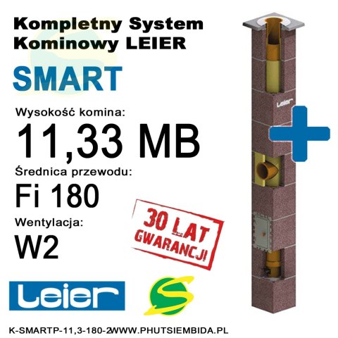 KOMIN SMART PLUS 2 WENTYLACJA LEIER 11,33MB FI180