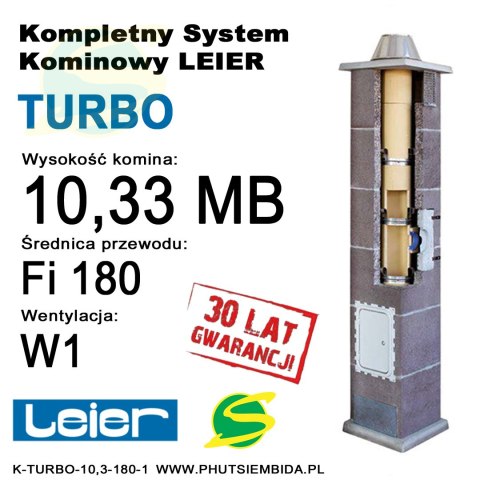 KOMIN TURBO LEIER 10,33MB FI180 1 WENTYLACJA