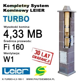 KOMIN TURBO LEIER 4,33MB FI160 1 WENTYLACJA