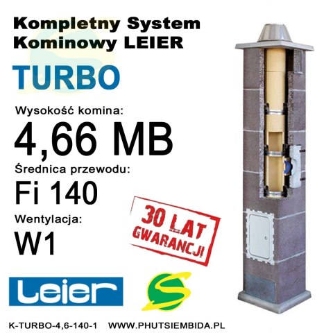 KOMIN TURBO LEIER 4,66MB FI140 1 WENTYLACJA