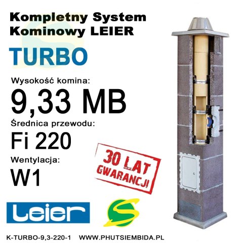 KOMIN TURBO LEIER 9,33MB FI220 1 WENTYLACJA