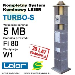 KOMIN TURBO-S LEIER 5MB FI80 1 WENTYLACJA