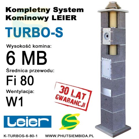 KOMIN TURBO-S LEIER 6MB FI80 1 WENTYLACJA